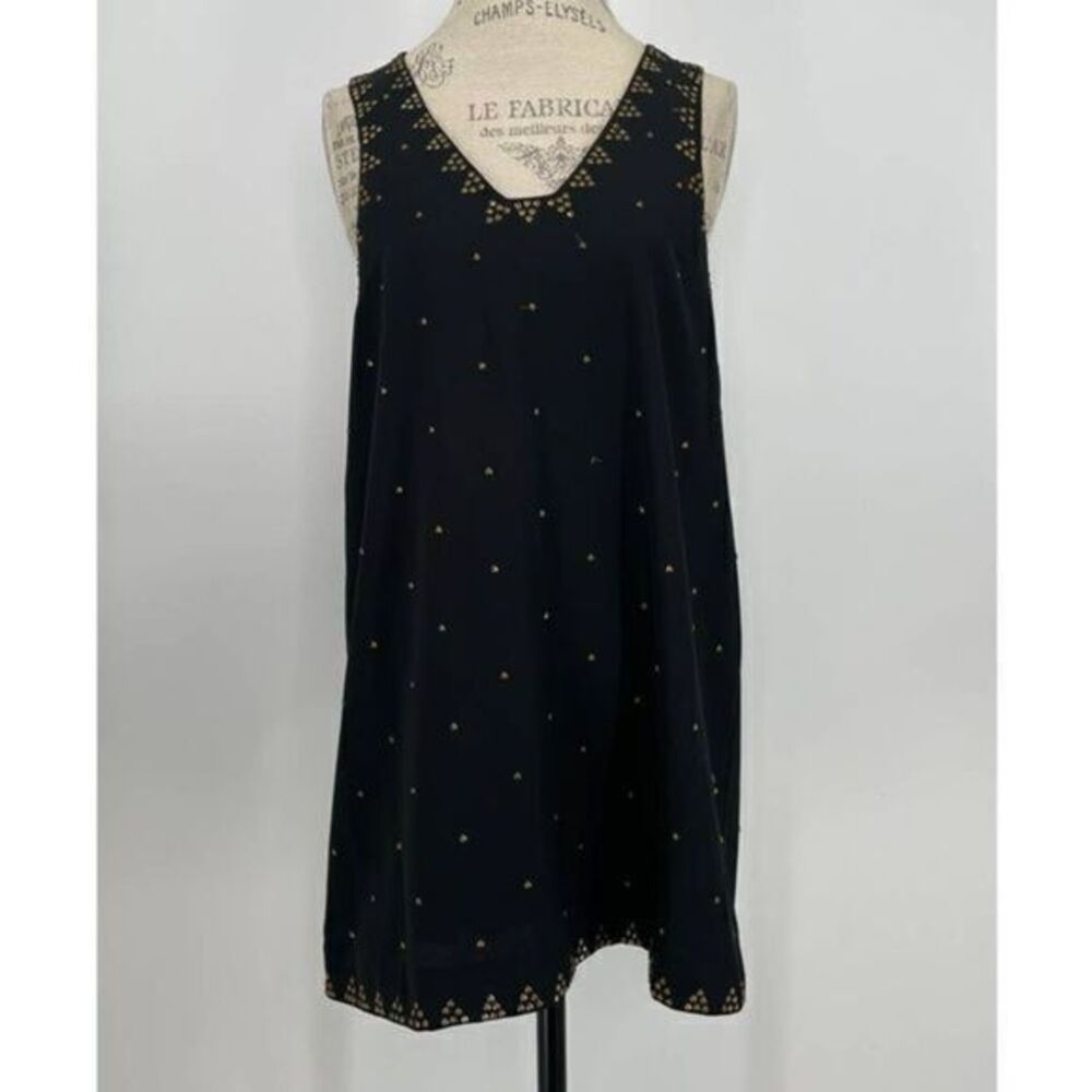 FREE PEOPLE Black Studded Mini Sleeveless Dress